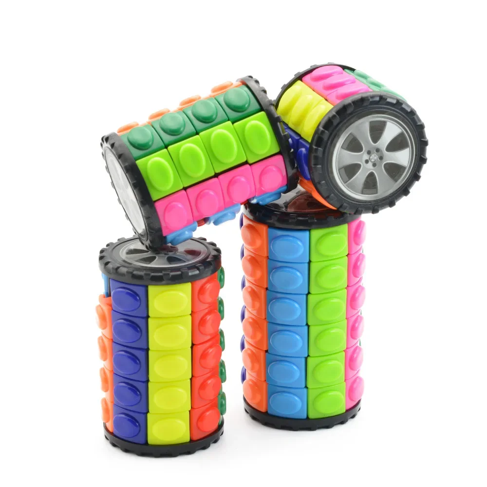 

Красочный 3D вращающийся магический цилиндр-куб-башня Вавилона, тематическая сенсорная игрушка-головоломка для снятия стресса для детей, подарки на день рождения