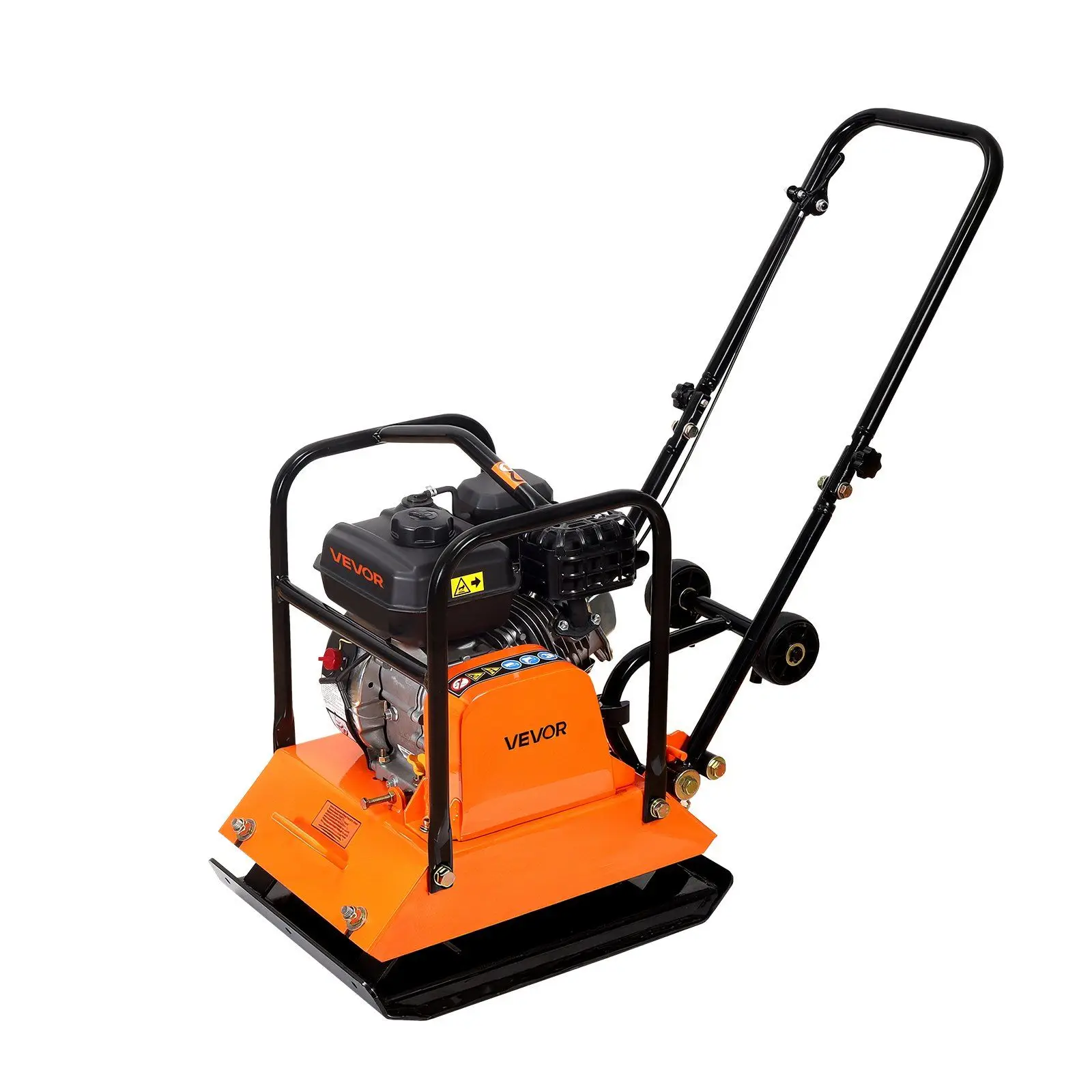 

Plate Compactor, 6.5 HP 196CC Gas Engine, 5700 VPM Vibrating Ground Rammer, 4047 lbs Compaction Force, 21 x 16 in Plate, Walk