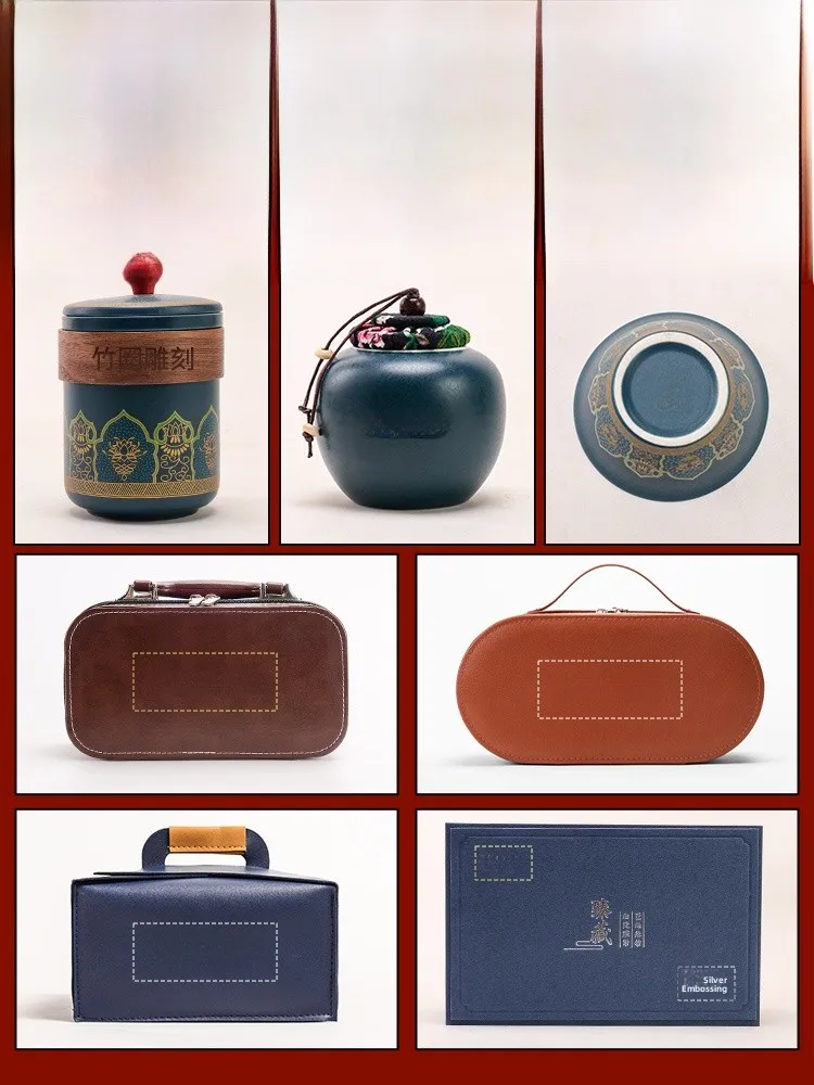 

Portable Cerc Gongfu Tea Set Small Kit for Cam Outdoor Drinking Tea Equipment Handmade Crted for -6 People