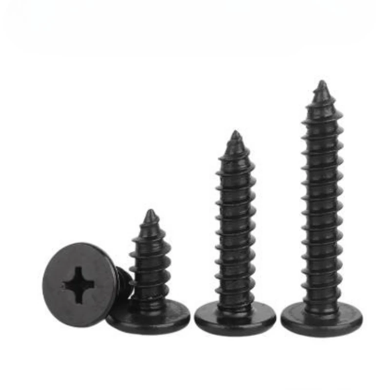 Black 304 Stainless Steel CA Black Cross Flat Head Self-tapping Screw M2 M2.3 M2.6 M3 M3.5 M4 M5 M6 M8 Ultrathin Wood Screw