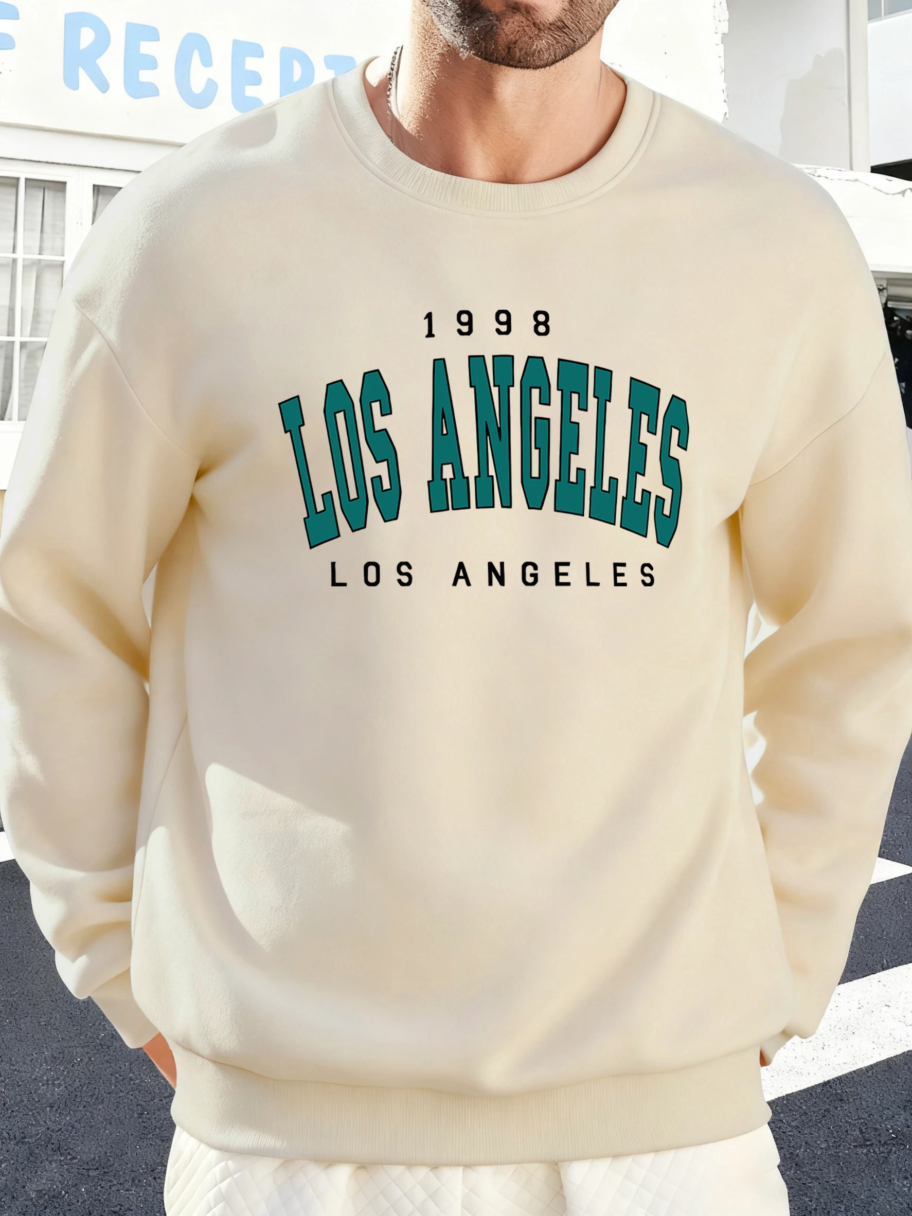 لوس أنجلوس 1993 طباعة رجل الرياضة فضفاض البلوز الشارع Crewneck الشارع الشهير محب البلوفرات الناعمة الخريف ملابس رجالي غير رسمية #3