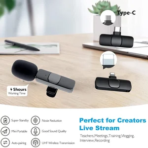 Wireless Lavalier Microphone, mini microphone, portable, audio, video recording, iPhone, Android, long-term battery, live broadcast 7 Main Sales Recording - №6