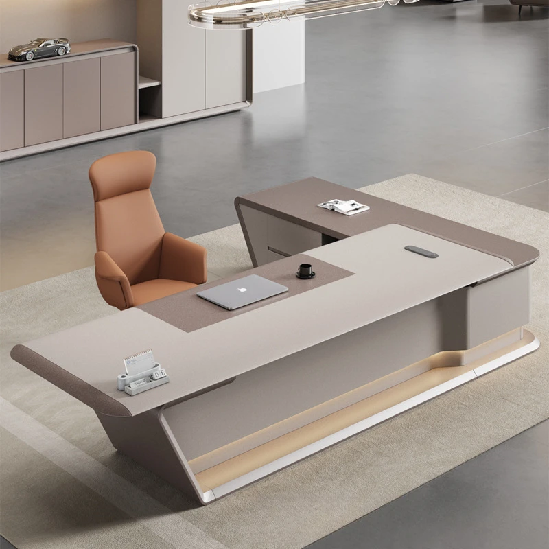 Boss table and chair combination simple modern light luxury paint president desk