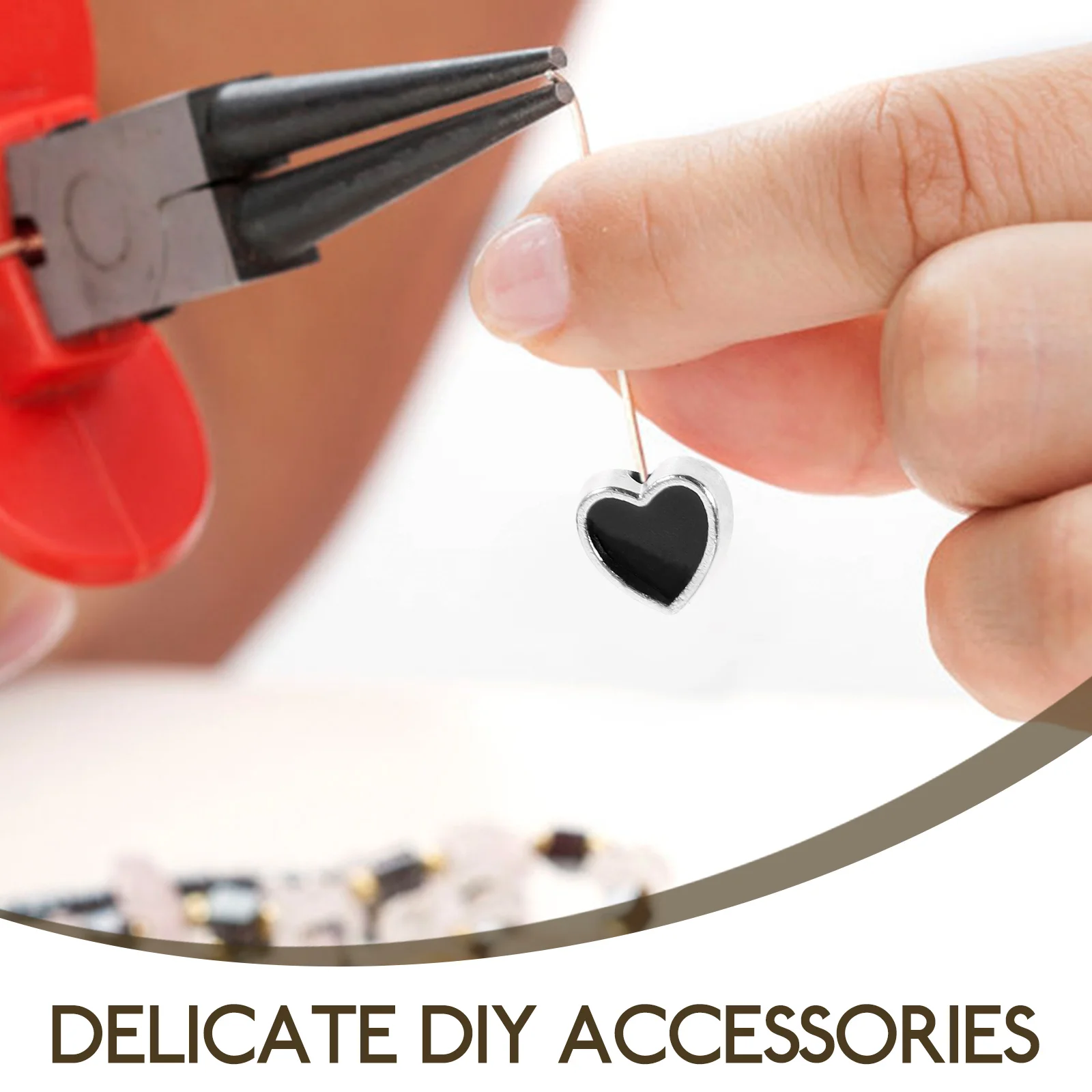 

100 Pcs Beaded Spacer Charms for Jewelry Making Spacers Bracelets Beads Alloy Heart Piercing