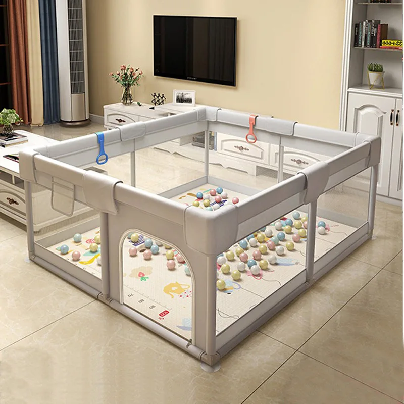 

Anti-Slip Enhanced Baby Playpen with Triangle Connectors Suction Cups-Non-Toxic Crawling Mat Anti-Tip Safety Fence for Indoor