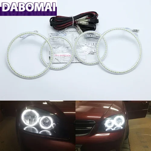 Ojos de Ángel LED blancos SMD ultrabrillantes 2600LM 12V Kit de anillo de halo luz diurna para Chevrolet Lacetti Optra Nubira 2002-2008
