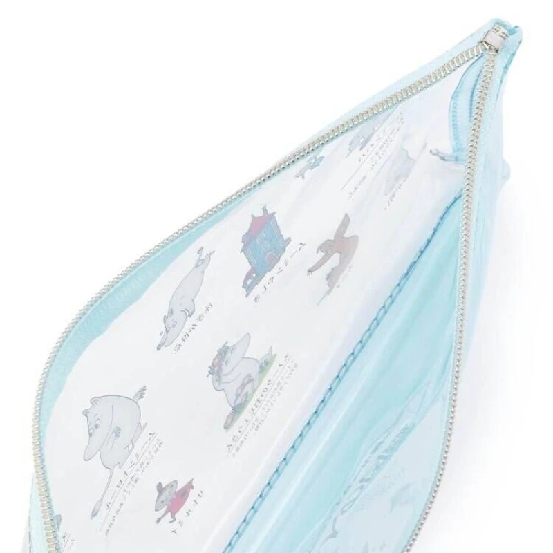 New Anime Moomins Series Pencil Case Kawaii Cartoon Character Creativity Cute Printing PVC Transparent Storage Stationery Box