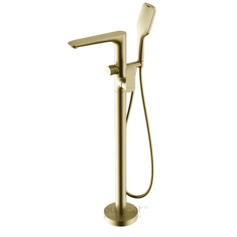 

Floor-to-ceiling bathtub faucet All-copper household cylinder-side faucet Hotel B & B Floor-to-ceiling bathtub