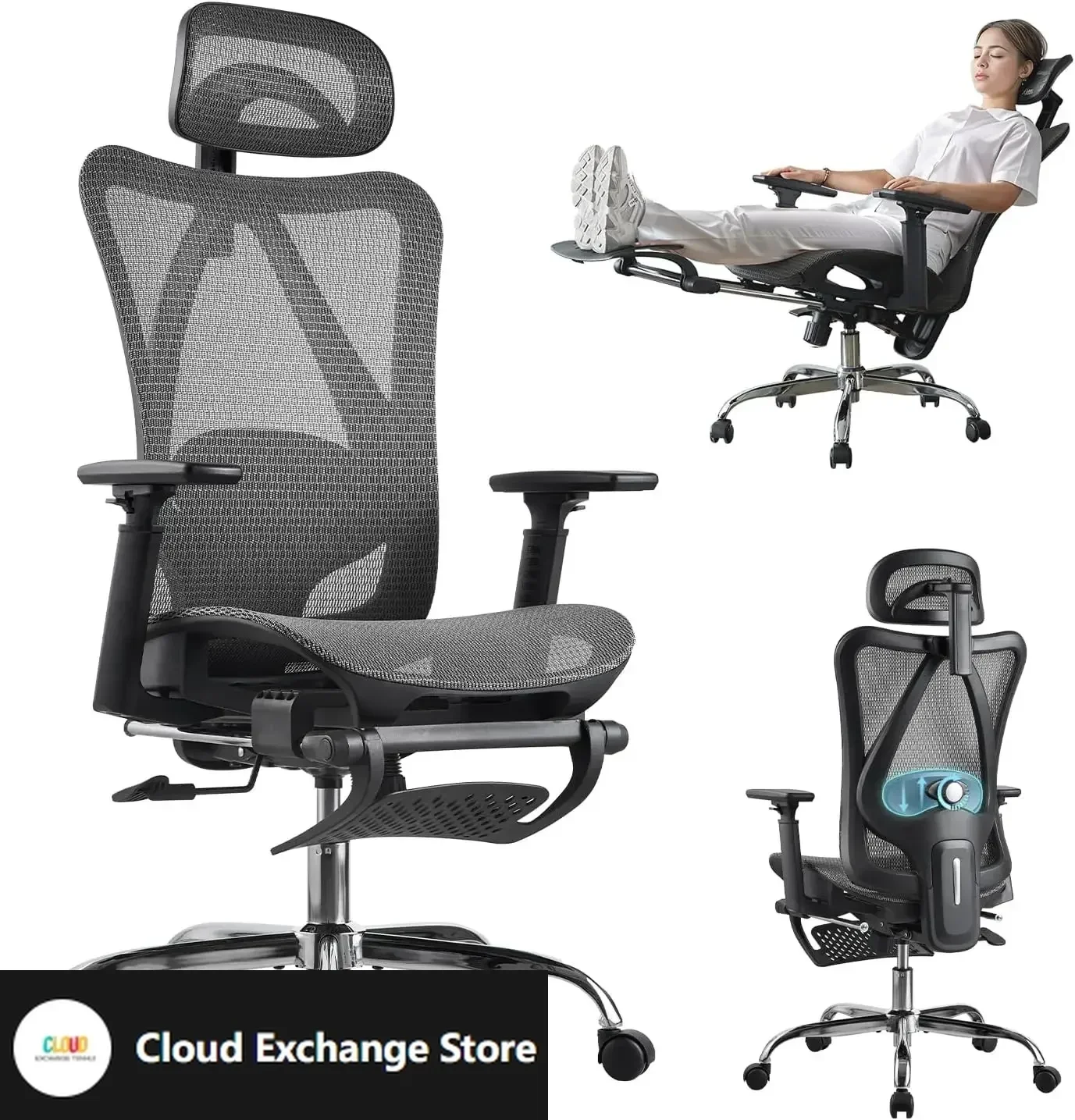 

Ergonomic Office Chair, SGS Certified Gas Cylinder, 400 LBS Capacity,Office Chair with Adjustable Lumbar Support