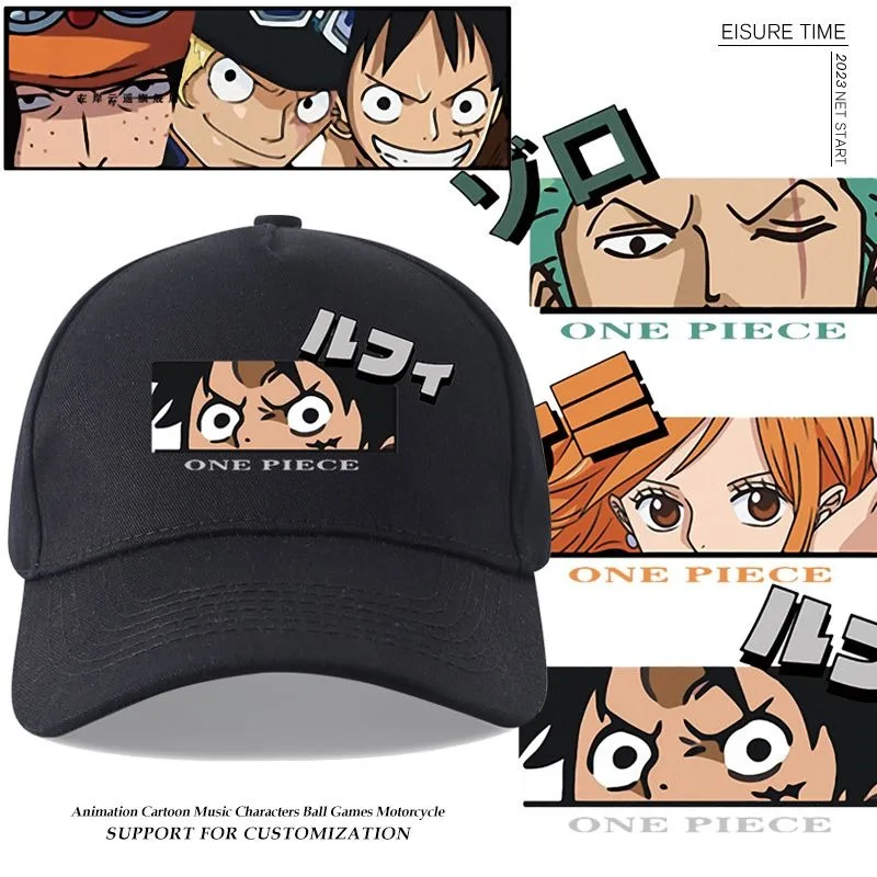 Luffy Sauron Cartoon Peaked Hat, boné de beisebol infantil, anime, esportes ao ar livre, proteção solar, fofo, tendência de moda, 1 pc