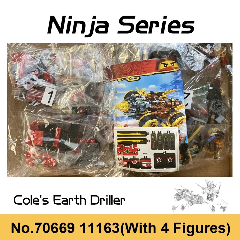 

619pcs Cole Earth Driller Chariot Stone Army Scout Building Blocks Bricks Ninja Compatible 70669 with Figures Toys Kids Gift