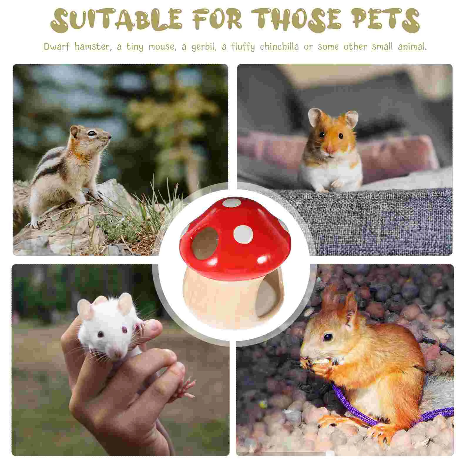 Ceramic Hamster House Mushroom Shaped Hamster Hideout Cooling House Sleeping Nest ceramic hamster hideout