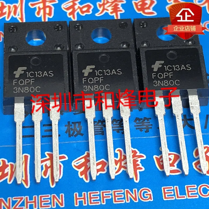 5PCS-10PCS FQPF3N80C  TO-220F 800V 3A   Original On Stock Quick shipping Really Stock Best Quality