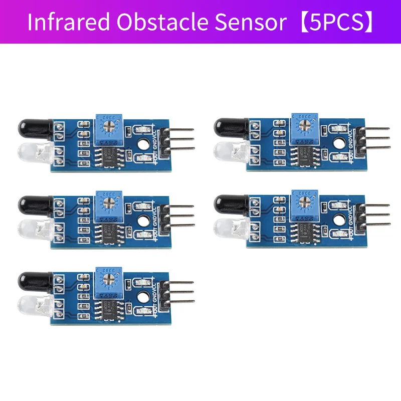 1/5/10PCS IR Obstacle Avoidance Sensor for Arduino Robot Car, Adjustable 2-30cm, 3-Wire Photoelectric, 3.3V-5V, MH-B