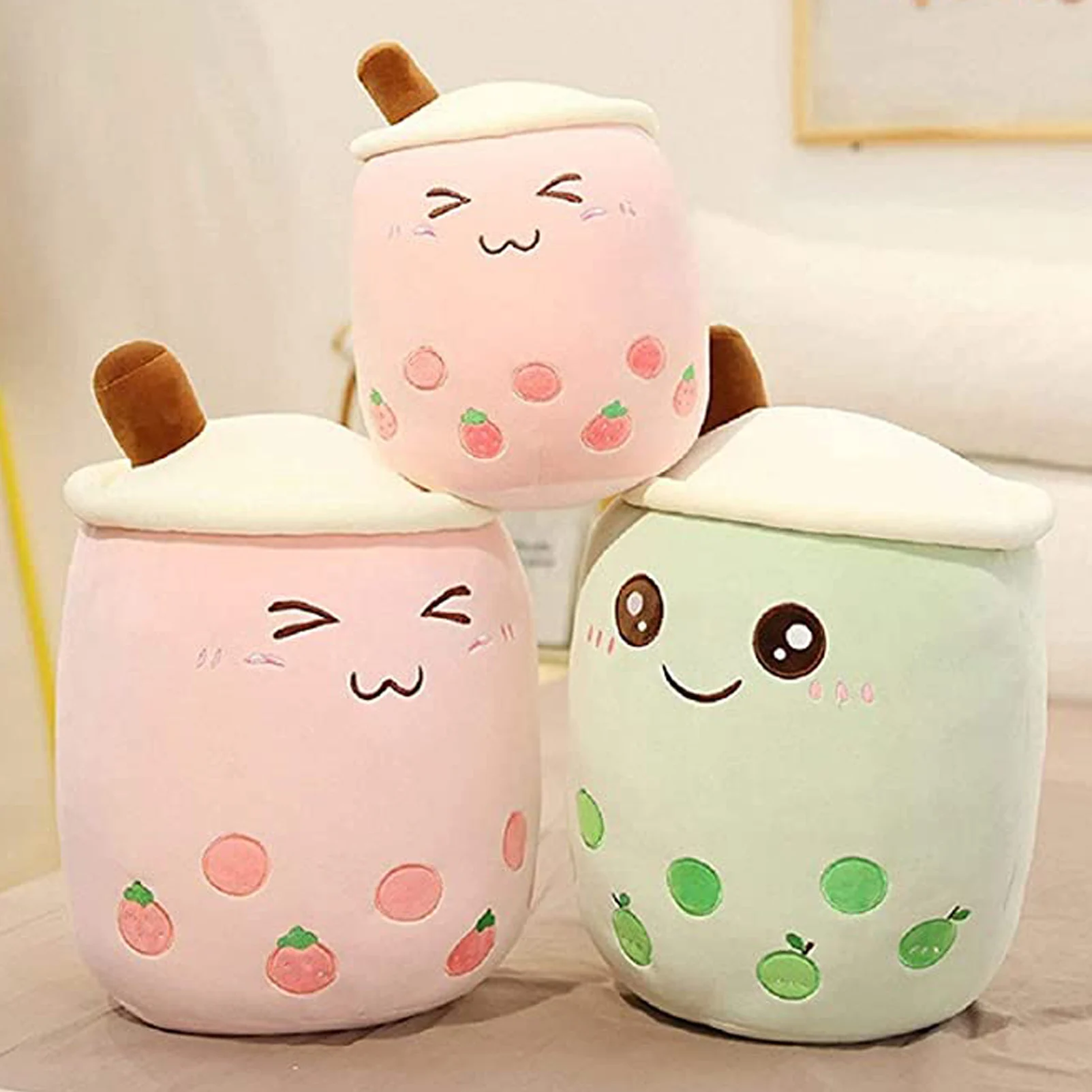 8.66inch Boba Plushie Kawaii Bubble Tea Plush Toy Soft Plush Stuffed Animal Cute Food Milk Tea Soft Hug Cushion Birthday Christm