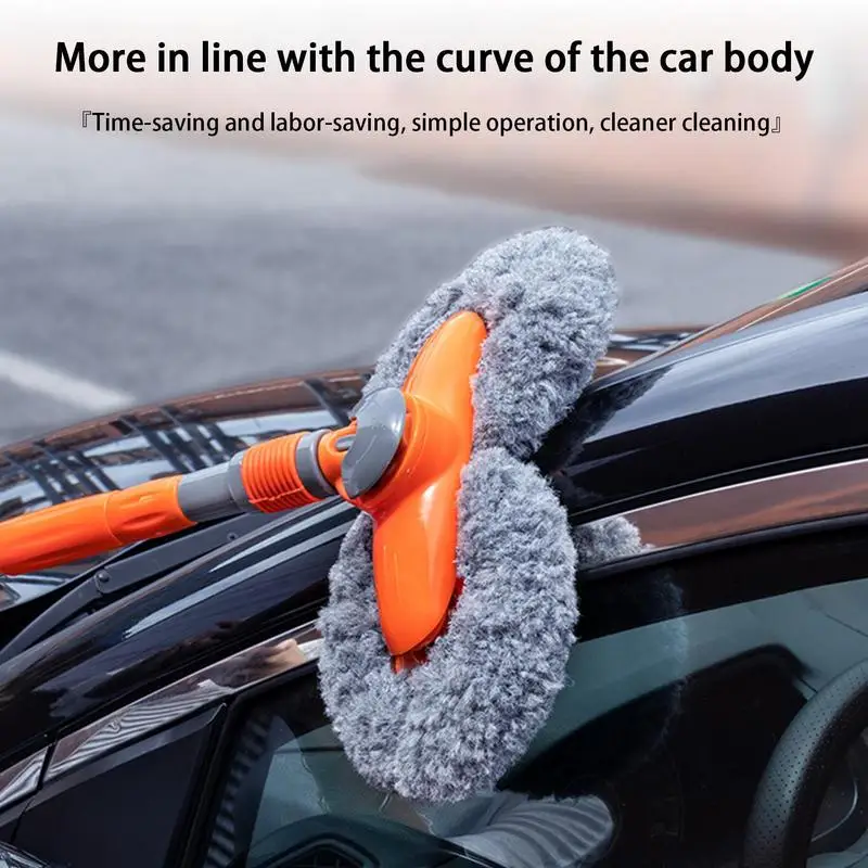 

Stainless Steel Car Wash Brush Stainless Steel Extendable Mop Car Wash Brush Mop Cleaning Tool with Long Handle Kit for Trucks