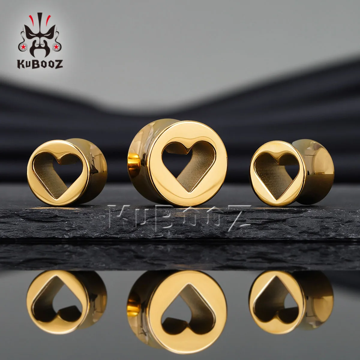 KUBOOZ Unisex Stainless Steel Hollow Geometric Ear Tunnel Plug Punk Piercing Ear Expander Stretchers Gauges 1 Pair