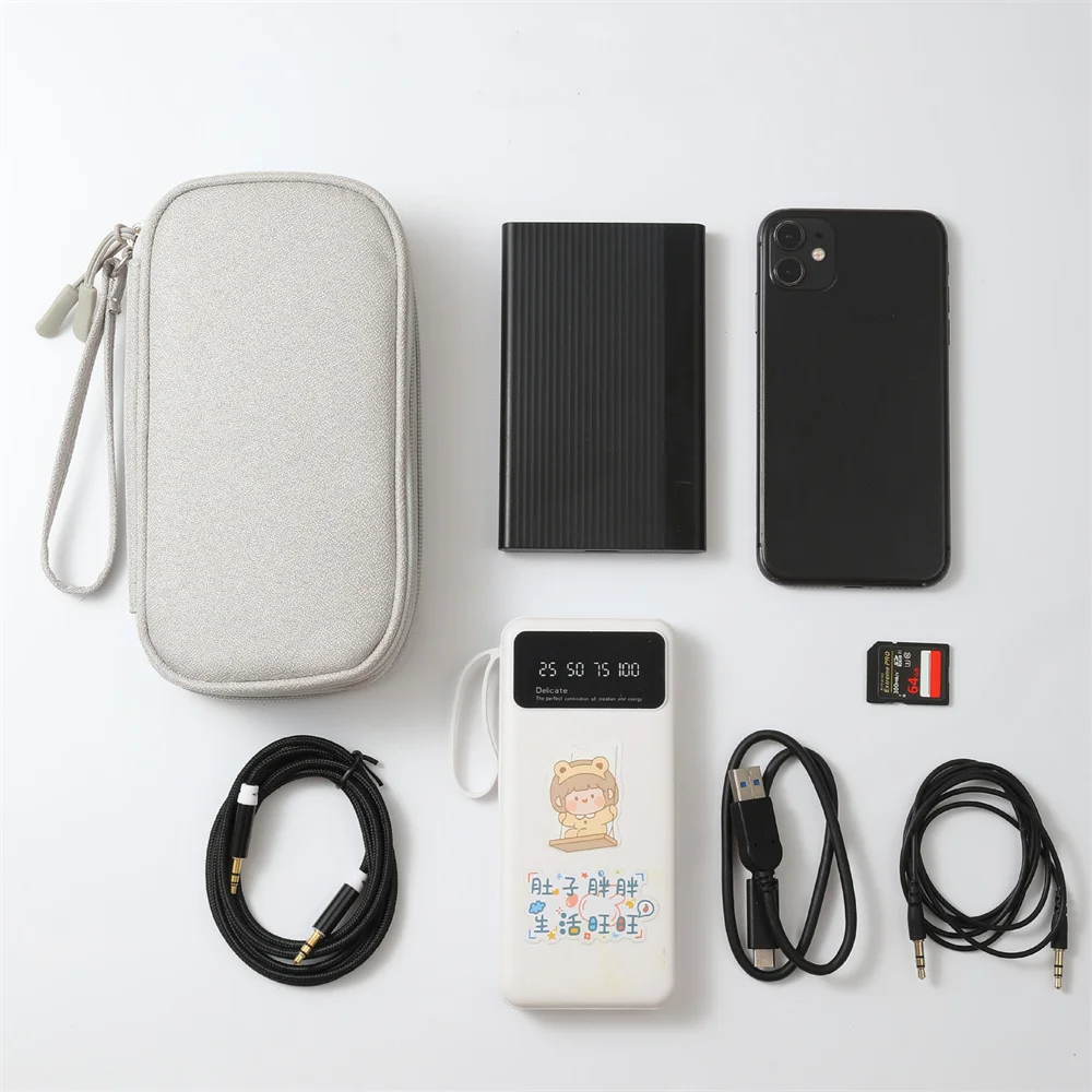 Portable digital product storage bag USB data cable organizer earphone charging box bag waterproof travel storage bag