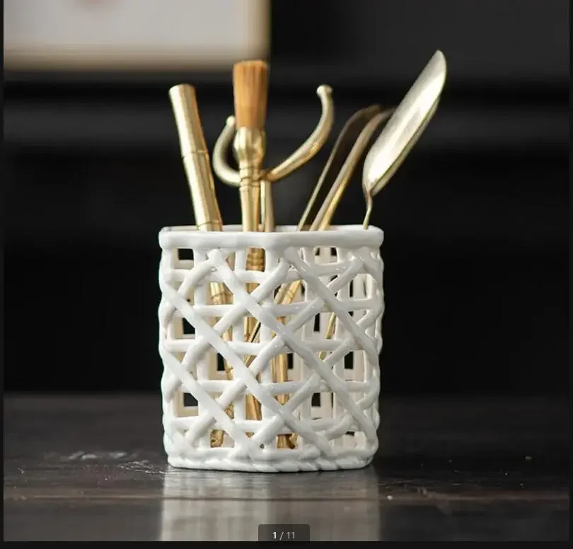 

Hand-woven Ceramic Jar Storage Bottle Tea Ceremony Tea Accessories Tea Making Tool Set Desktop Organizer Storage Tank