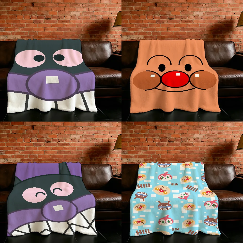Cartoon A-Anpanman-ES Blanket Flannel Warm Soft Throw Blanket For Room Sofa Childish Birthday Gifts