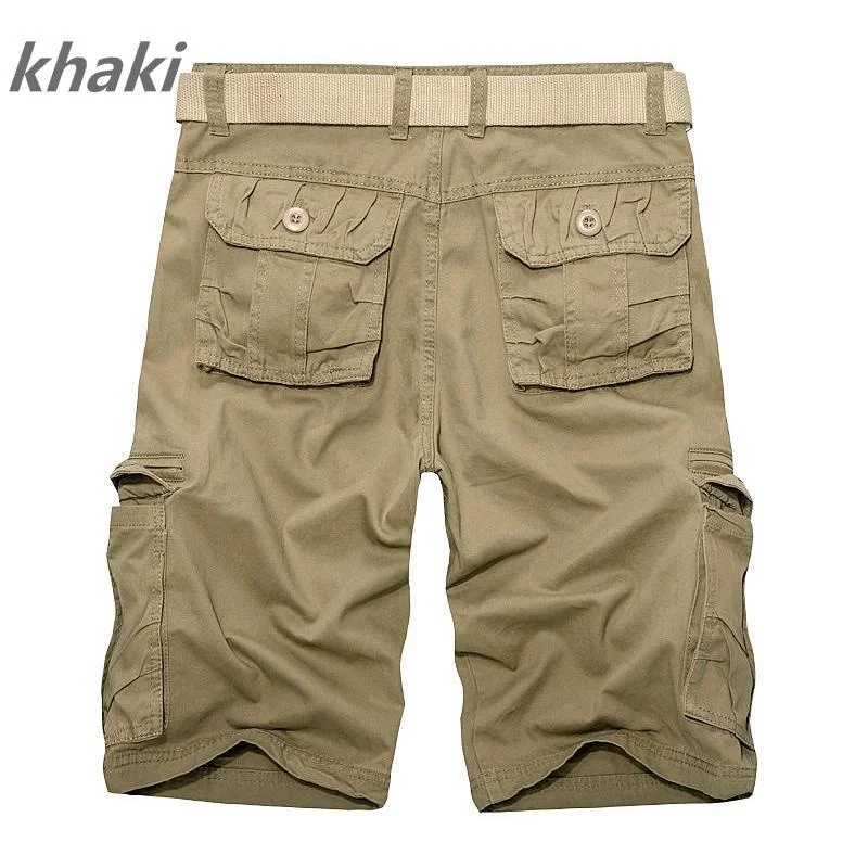 Summer Men\'s Fashion Overalls Cotton Casual Loose Multipocket Shorts Cargo Shorts Large Size pantalones cortos hombre