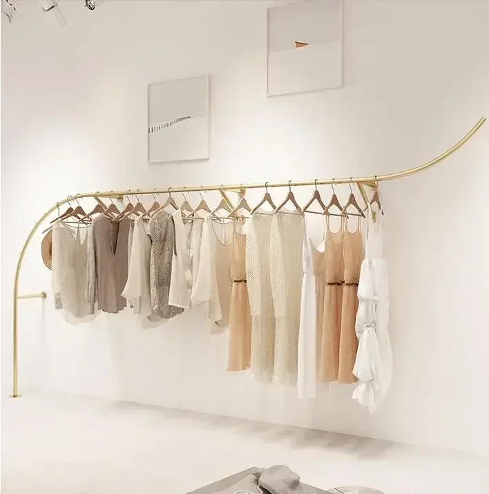

QO Clothing store display rack creative floor wall hanging hanger simple women's clothing store high-end decoration shelves GOOD