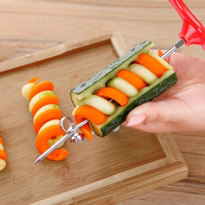 1pc Cucumber Twist Spiral Cutter Manual Roller French Fried Cutter Making Twist Shredder Grater Kitchen Gadget Vegetable Tools