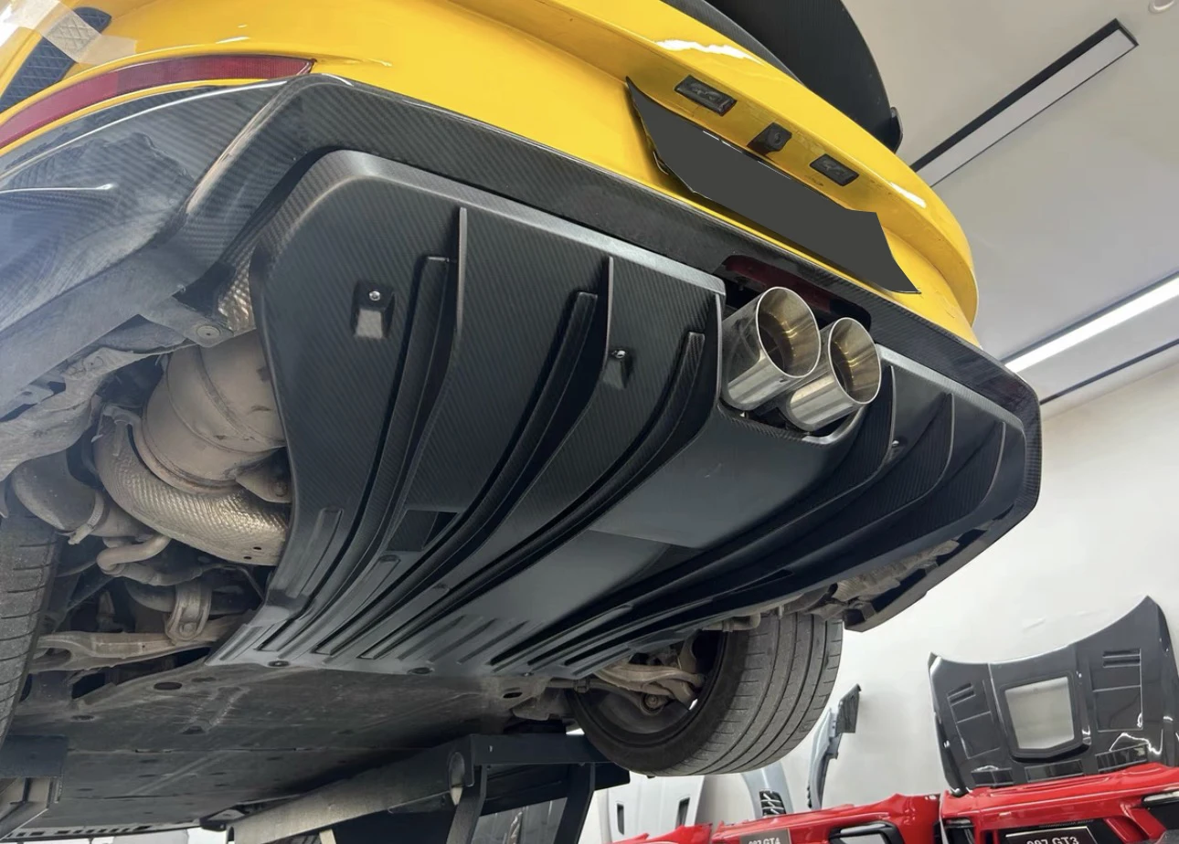 Auto Sport Parts Universal Dry Carbon Fiber Rear Diffuser Spoiler Rear Bumper forPorsche 911 992 GT3 OEM Style Factory