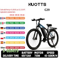 DUOTTS C29 Adult Electric Bike 750W Motor 48V15Ah Battery Electric Bicycle 29 Inch Pneumatic Tire Electric Road Bike