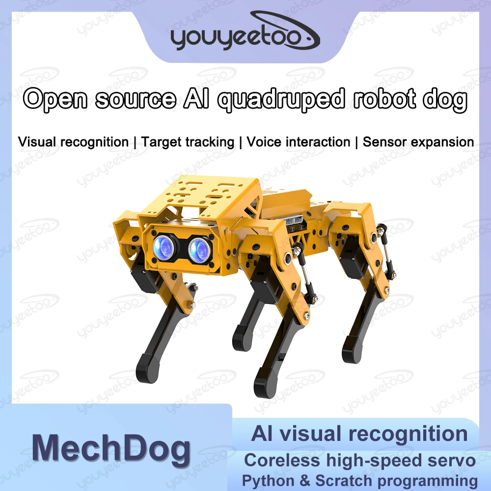 ESP32 Robot Perro cuadrúpedo MechDog Inteligente AI Visual Bionic Robot Scratch Python Programación gráfica Arduino Robot DIY Kit