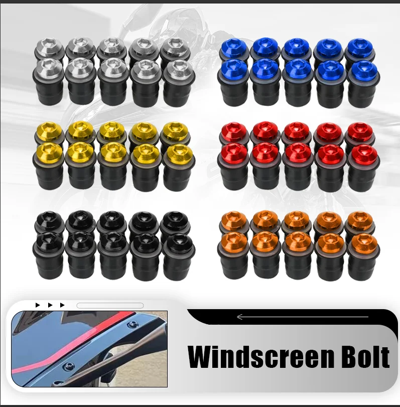 

For HONDA Africa Twin CRF 1100 1000 L ADV XRV750 XRV650 CRF1100L CRF1000L Windshield Screw Nuts Windscreen 10PCS Fairing Bolts
