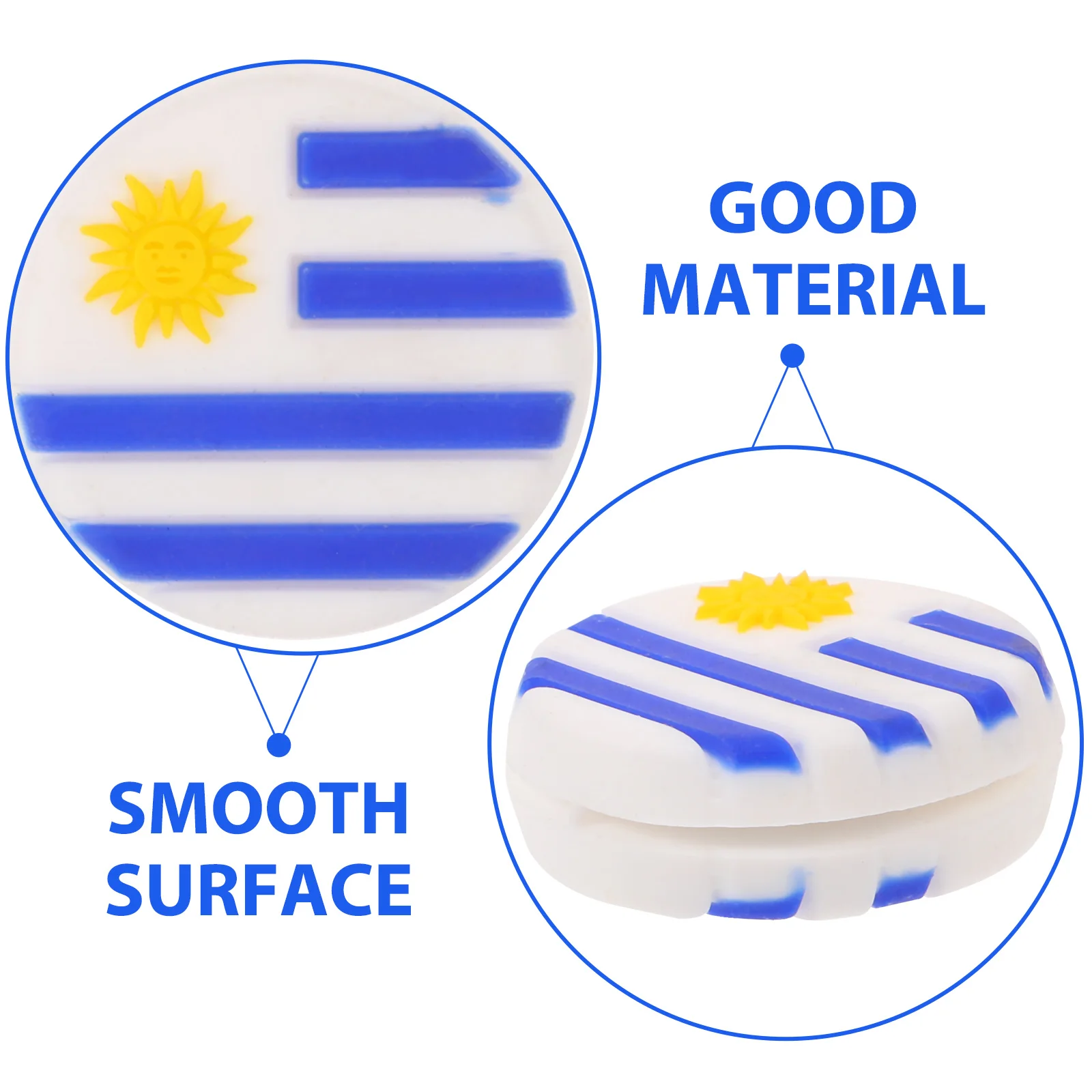 

6pcs Tennis Racket Vibration Dampener Silicone Shock Absorbers Uruguay Flag Pattern Small Dampeners Tennis Accessories