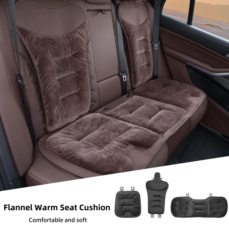 

Car Furry Winter Warm Cushion Backrest Seat Protection Cover Car Flannel Seat Cover Front Rear Cushion Protector Pad
