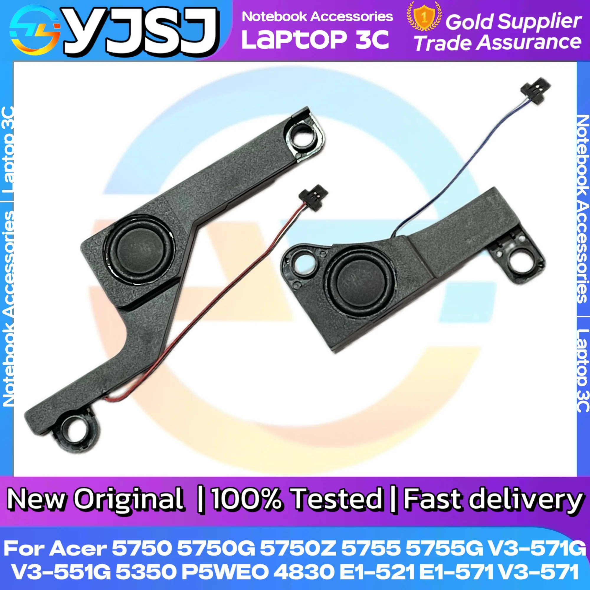 Left + Right Speakers For Acer 5750 5750G 5750Z 5755 5755G V3-571G V3-551G 5350 P5WEO 4830 E1-521 E1-571 V3-571 Laptop Speaker