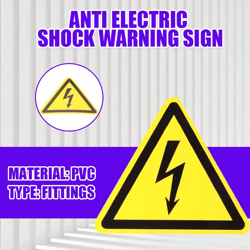 Promotion1/3/5Pcs Electrical Hazard Warning Stickers Caution Electric Shock Sticker Sign Vinyl Stickers Decals PVC Danger Notice