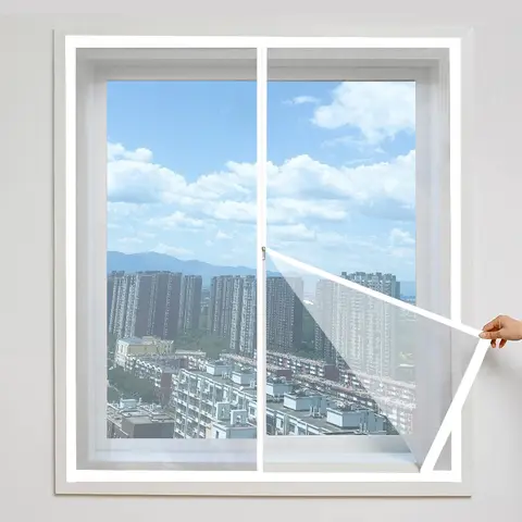 지퍼형 무 드릴 자체 접착 창문 스크린, 거실 및 침실용 쉬운 모기 및 곤충 보호 지퍼형 무 드릴 자체 접착 창문 스크린, 거실 및 침실용 쉬운 모기 및 곤충 보호