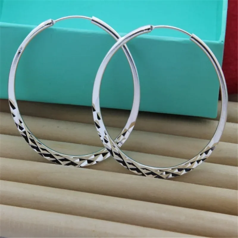 New 925 Sterling Silver Hot Selling Fashion Car Big Earrings 5/6CM Jewelry  For Women Christmas Valentine's Day Gifts Wholesale