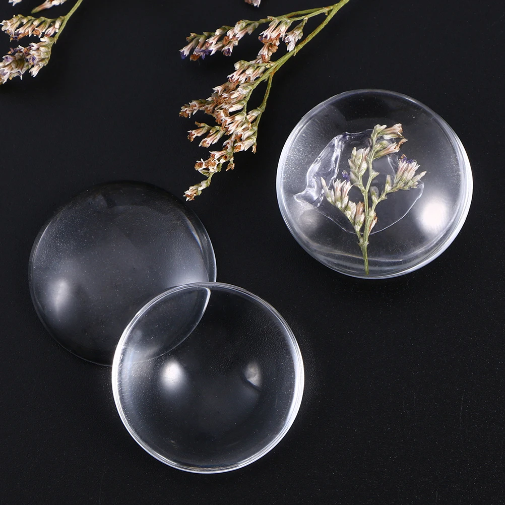 

100 Pcs Round Glass Dome Cabochons Clear Cameo Non-calibrated Jewellery Accessories for Necklace Craft Projects