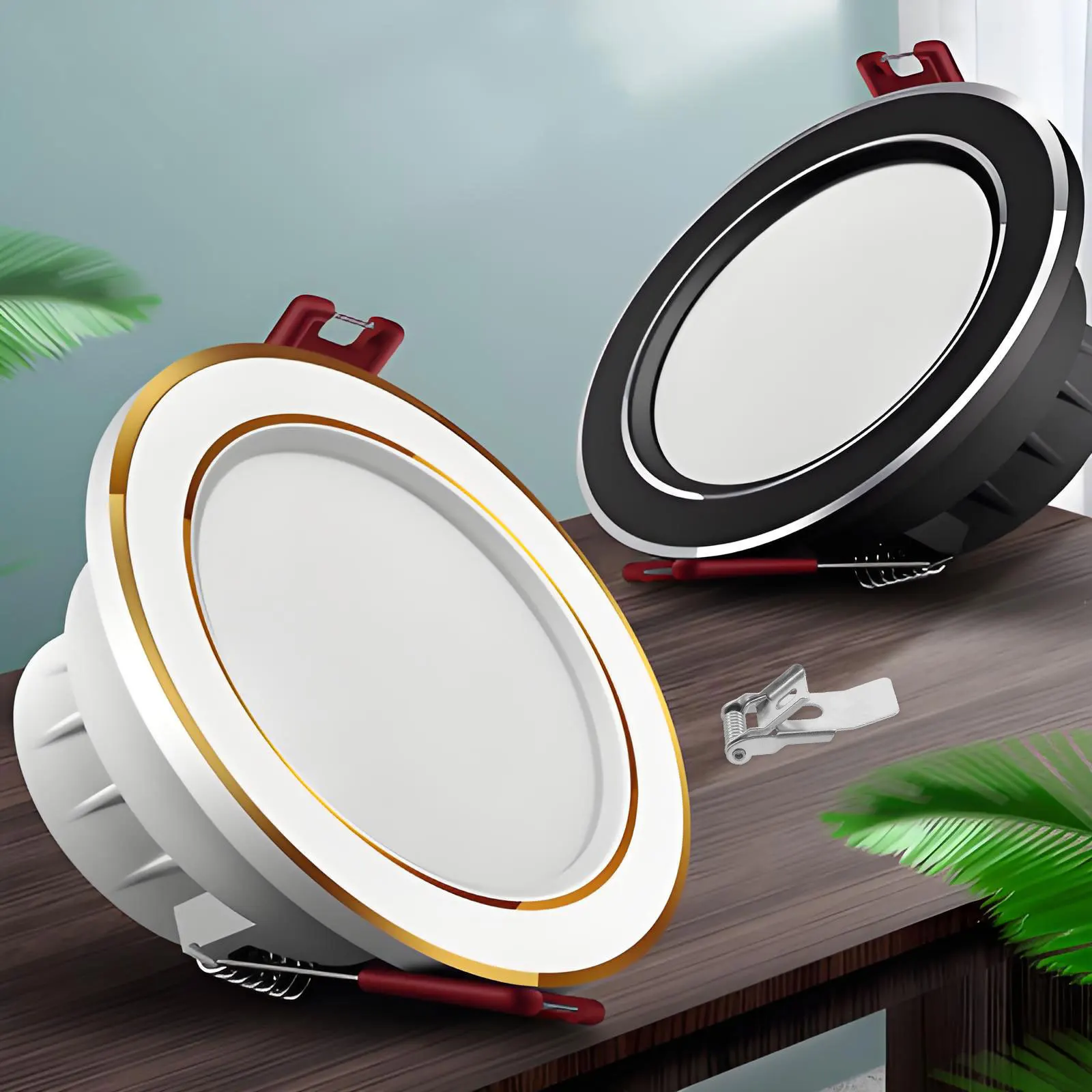 Braçadeiras de mola para downlight, clipes de metal duráveis, substituição de luminária embutida, clipes de mola resistentes para teto com 10 peças