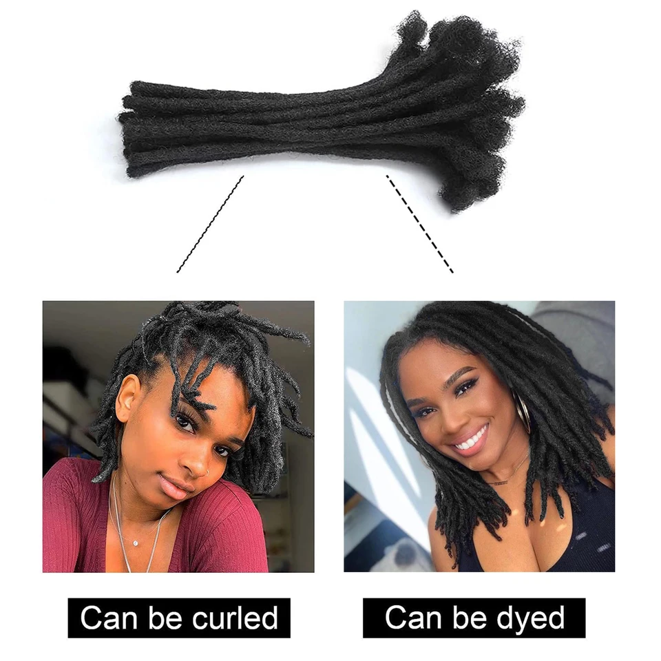 Extensiones de dreadlocks sintéticas de fibra, 10 pulgadas de ancho, 30 mechones, negras, hechas a mano, permanentes, para mujer/hombre/niños 5