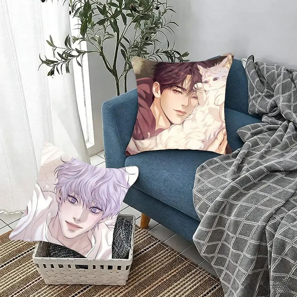 Sentimental Webcomic P-Pearl Boy Cushion Cover Fluffy velvet Nordic style plush Living room sofa decorative