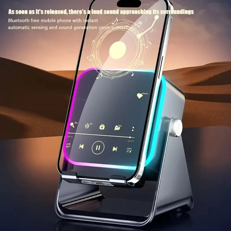 Rechargeable Wireless Induction Speaker with Adjustable Phone Stand Multifunctional Stereo Sound Speakers