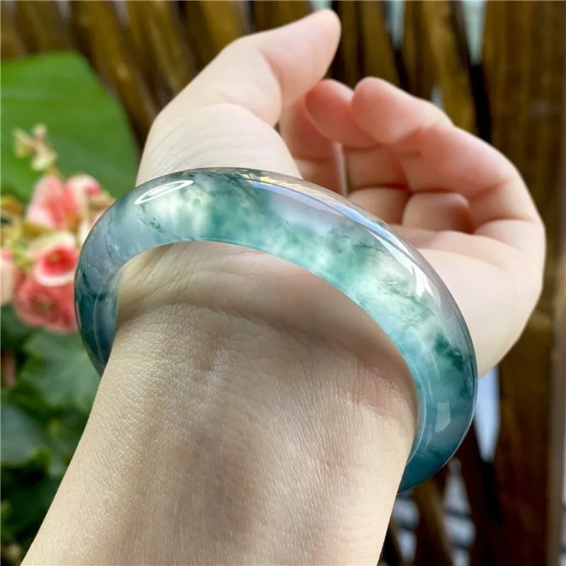 Natural jade bracelet, yellow jade bracelet, jade ice-type bracelet, peace bracelet, imperial consort bracelet, old mine jade, c