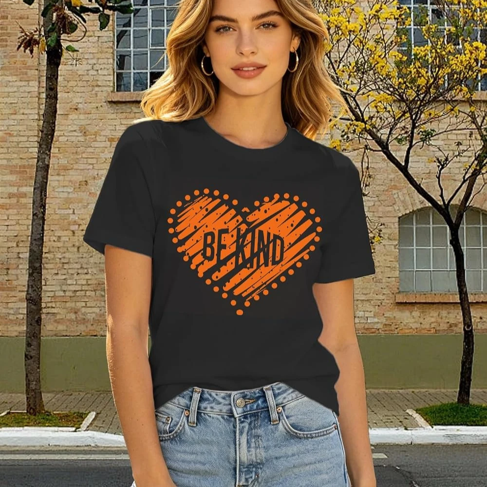 Womens Unity Day Shirts Be Kind Anti Bullying Awareness T-shirt Casual Fashion Loose Harajuku Short Sleeve Cotton Unisex Tees