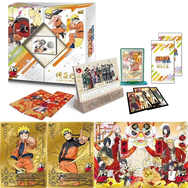 KAYOU Naruto Cards New Year Gift Box Rare Uzumaki Naruto SE Card Limited SP Card SV Gold and Silver Collection Card Kid Gift