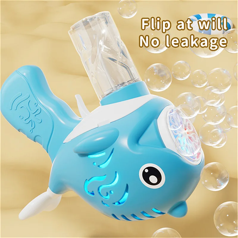 KNYYSECQ Bring 2 bottles of 50ml bubble water 2 pcs whale handheld bubble guns Fully automatic outdoor toy for blowing bubbles