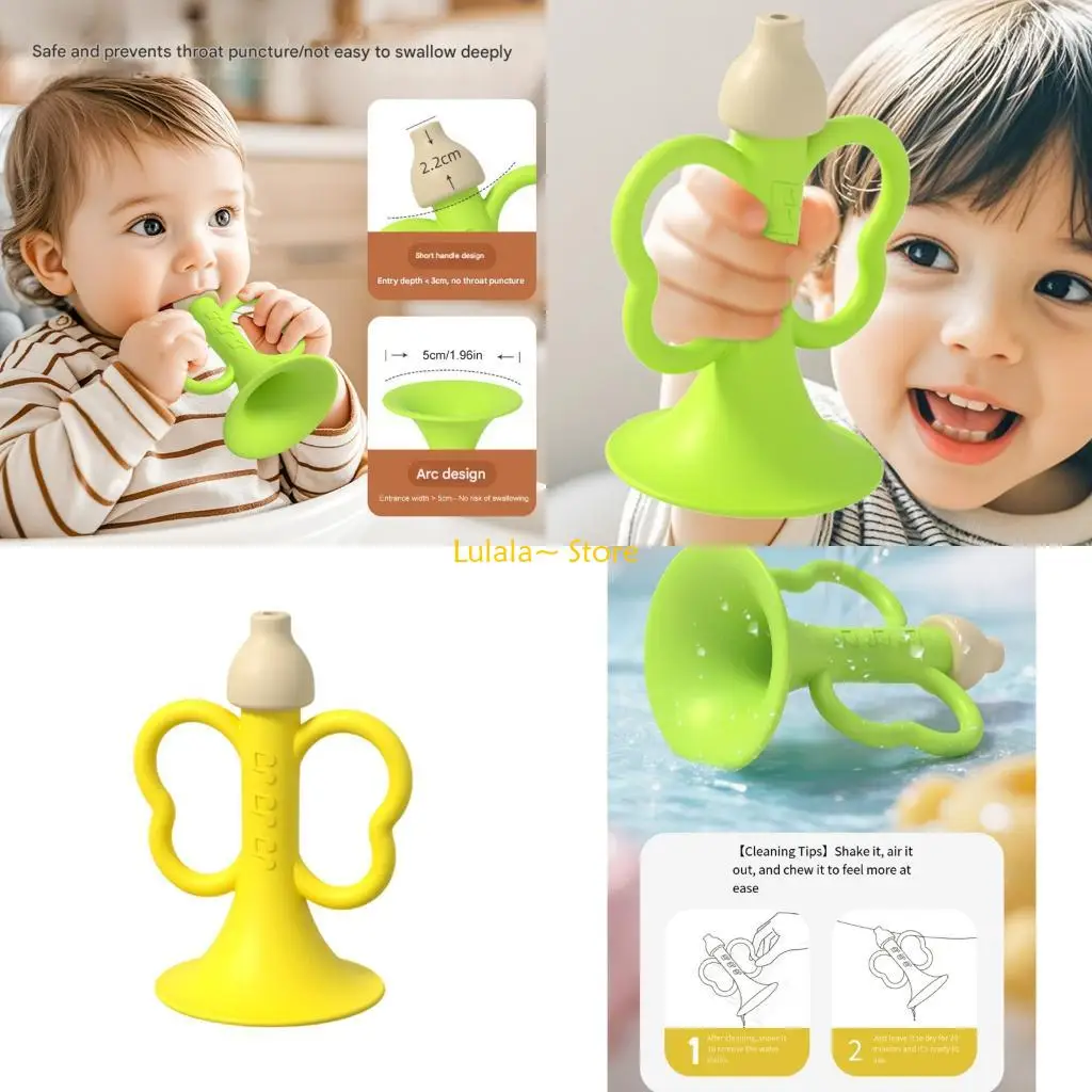 Y4QA Chewable Infant Teething Instrument Easy Blow Sensory Learning Toy