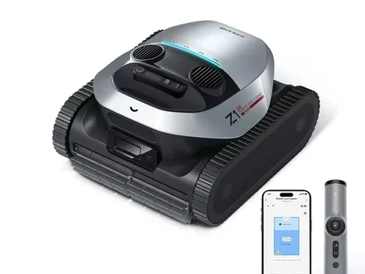 Cordless Pool Cleaning Robot, 8000GPH Suction Automatic Vacuum, App Control Crawler Track, Above Inground Pool Cleaner