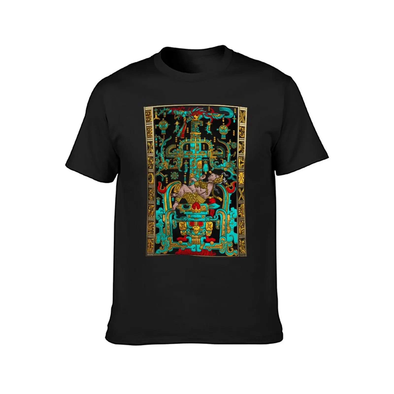 Lid of The Great Tomb of Pakal - Palenque Astronaut over Black No.2 T-Shirt anime clothes for a boy graphics men clothes