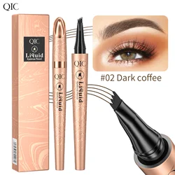 Eyebrow Pencil Liquid Waterproof Eyebrow Pencil Smudge-proof Brow Pencil With 4 Tip Microblade Eyebrow Pen Long-lasting Natural